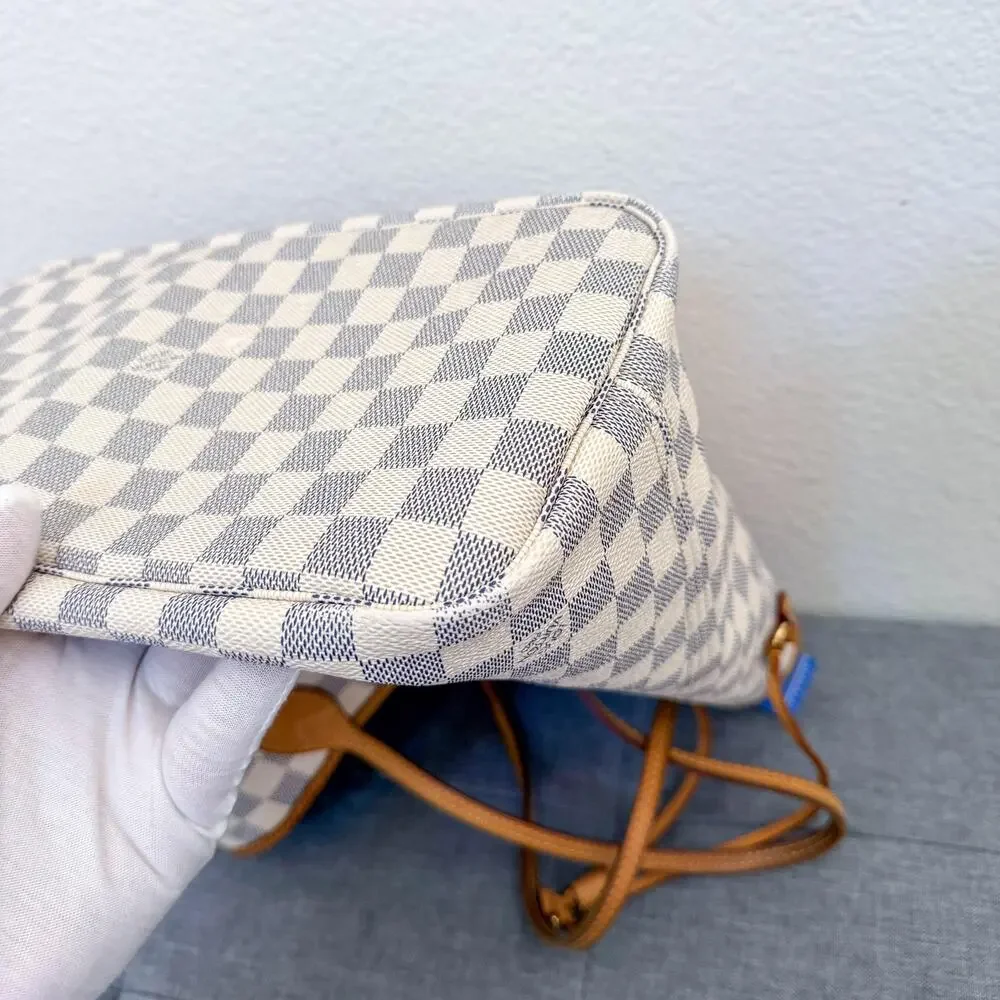 Authentic Louis Vuitton Neverfull MM Damier Azur Tote Shoulder Bag - Picture 5 of 14